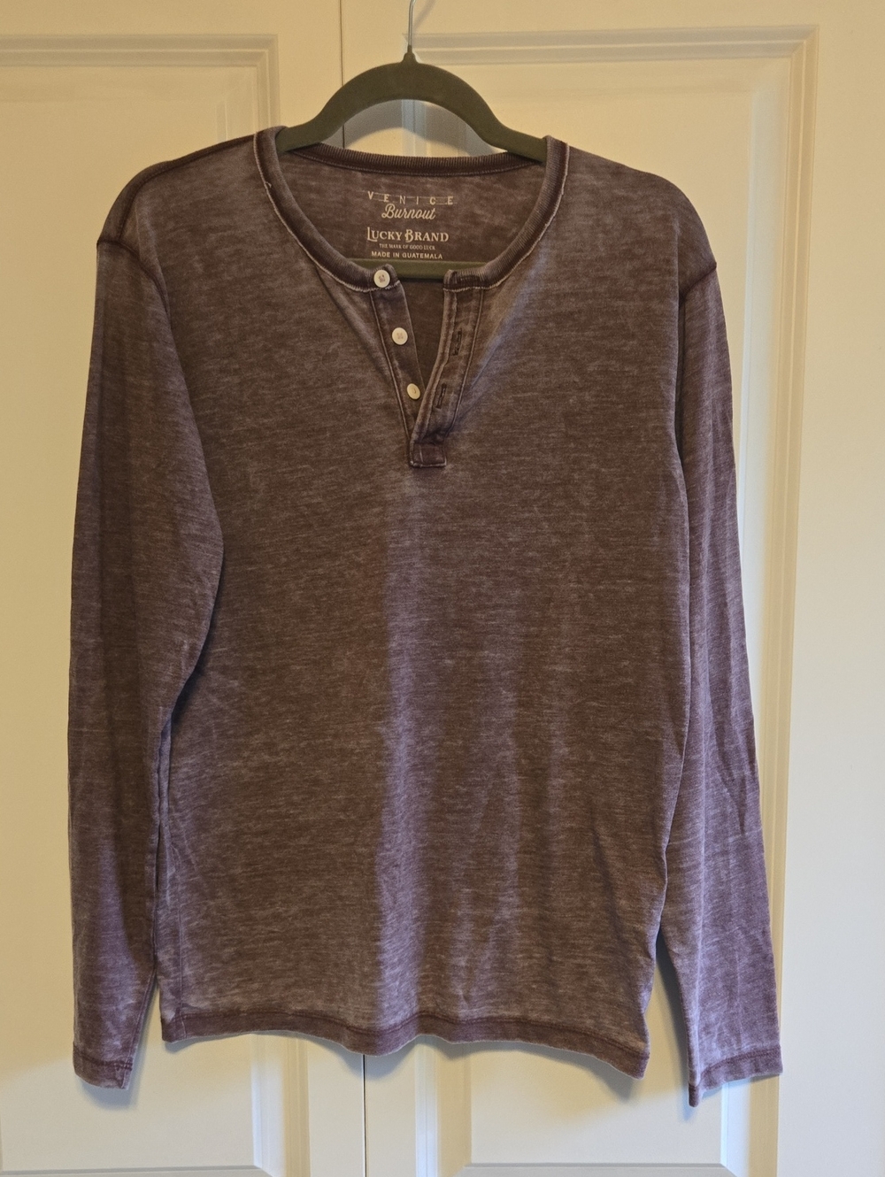 Lucky Brand Men’s Purple Long-Sleeve Henley Shirt - S